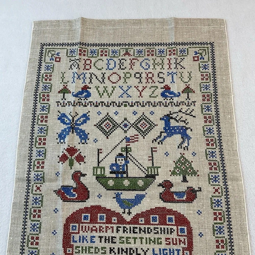 Kay Dee Handprints Linen Kitchen Towel Sampler Friendship Lois Long VTG‎ NEW